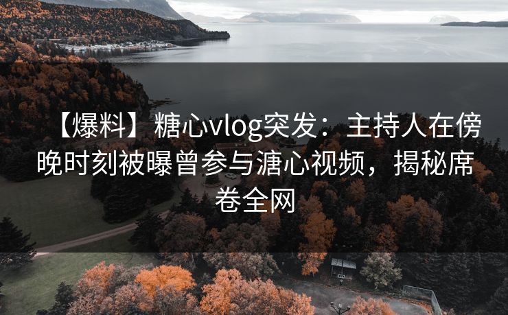 【爆料】糖心vlog突发：主持人在傍晚时刻被曝曾参与溏心视频，揭秘席卷全网