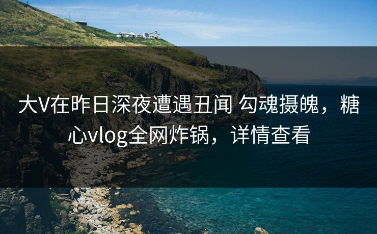 大V在昨日深夜遭遇丑闻 勾魂摄魄，糖心vlog全网炸锅，详情查看