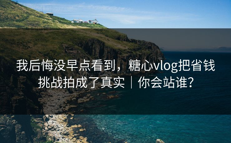 我后悔没早点看到，糖心vlog把省钱挑战拍成了真实｜你会站谁？